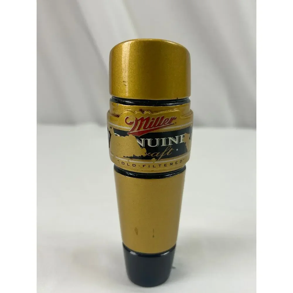 Miller Genuine Draft MGD Gold Black Beer Tap Handle Lot Large 12 Inch & Mini